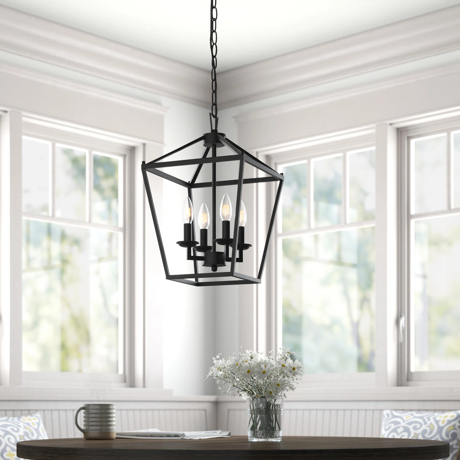 Laurel Foundry Modern Farmhouse® Dobson 4 - Light Lantern Geometric Pendant & Reviews | Wayfair | Wayfair North America