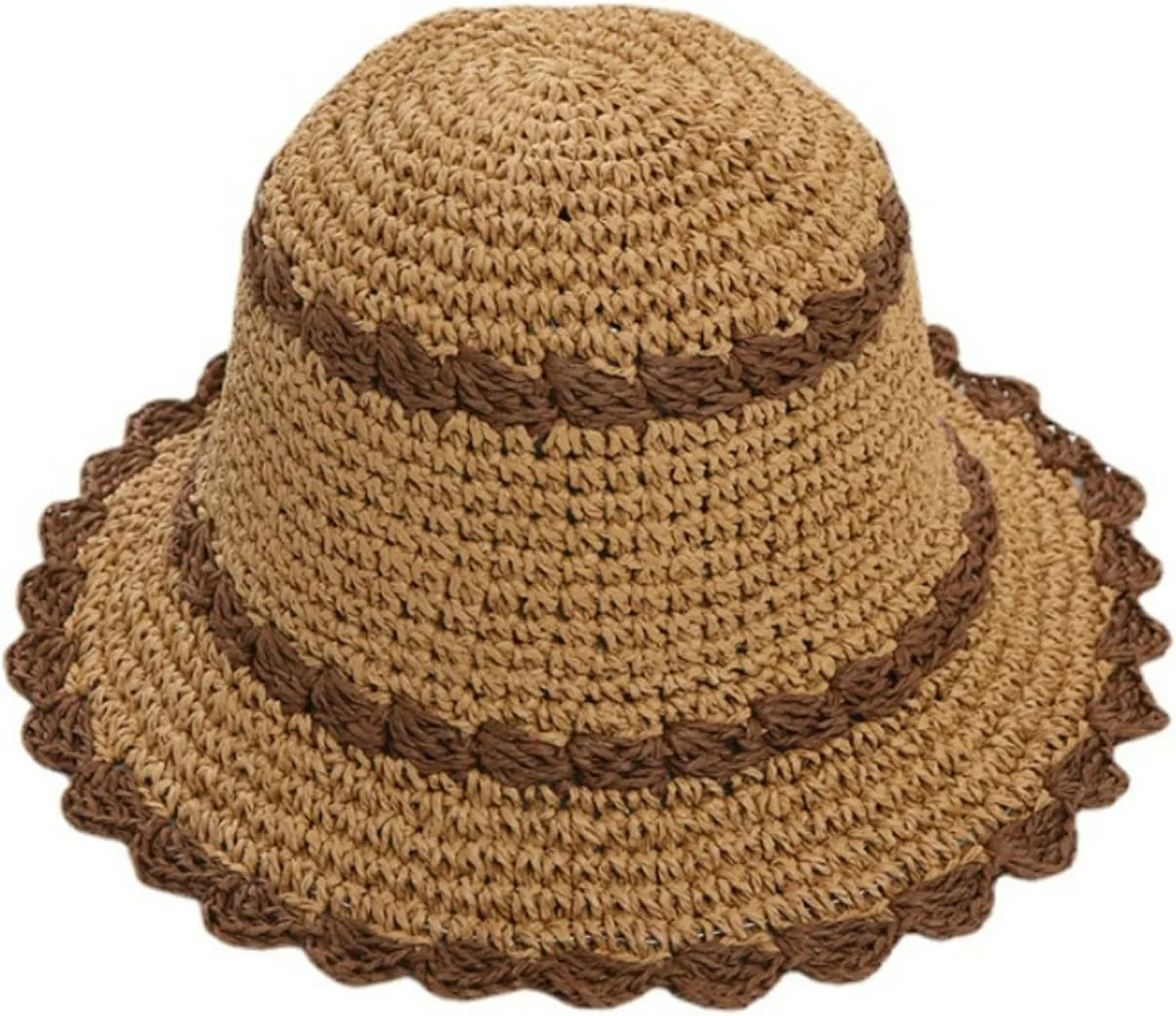 LinYooLi Straw Hats for Women Color Trim Foldable Bucket Sun Hat Summer Beach Hat Fishing Hat Sum... | Walmart (US)