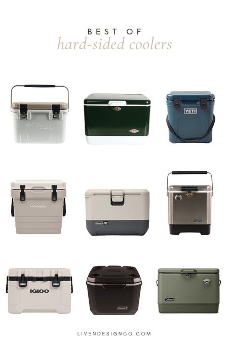 Hard-sided cooler. Stainless steel cooler. Yeti cooler. Igloo cooler. Columbia cooler. Beach cooler. Picnic. Travel. Neutral cooler. Rolling cooler. Black cooler. Small cooler. Drink holder cooler. Camping. 

#LTKSeasonal #LTKHome #LTKStyleTip