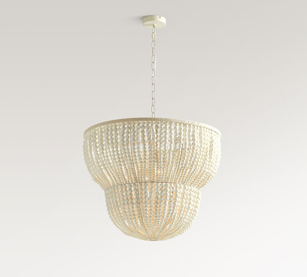 Bristol Wood Bead 2-Tier Chandelier (30") | Pottery Barn (US)