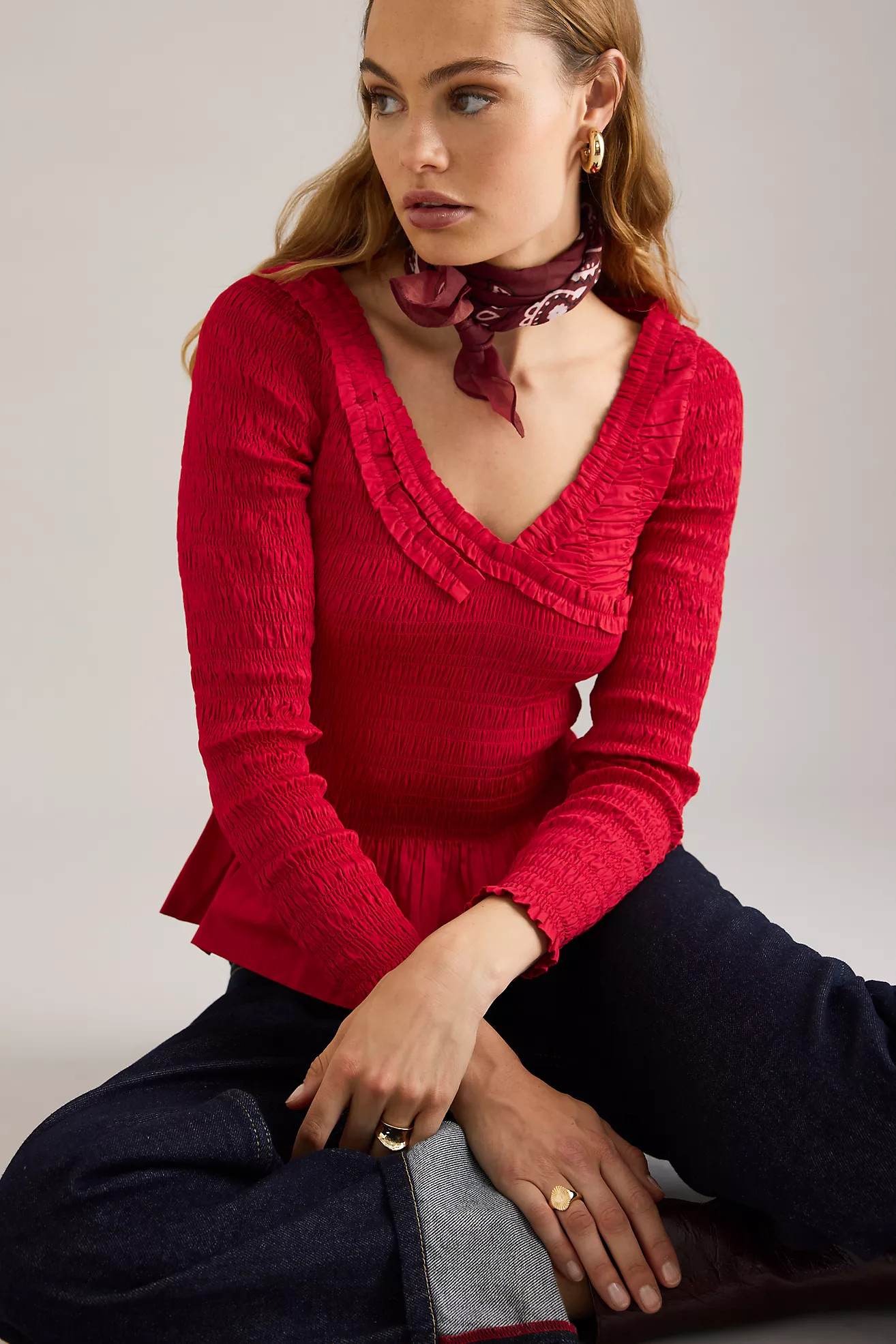Damson Madder Suri Shirred Blouse | Anthropologie (UK)