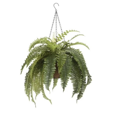 OakRidge Fully Assembled Artificial Fern Hanging Basket – Indoor/Outdoor Use – 23 ½” L | Walmart (US)