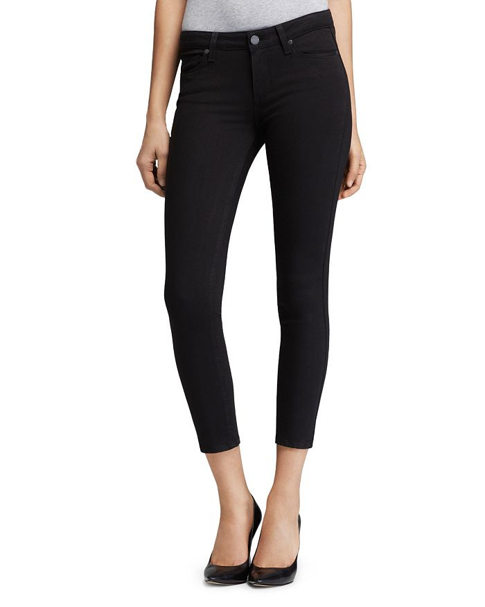 Transcend Verdugo Mid Rise Cropped Skinny Jeans in Black Overdye | Bloomingdale's (US)