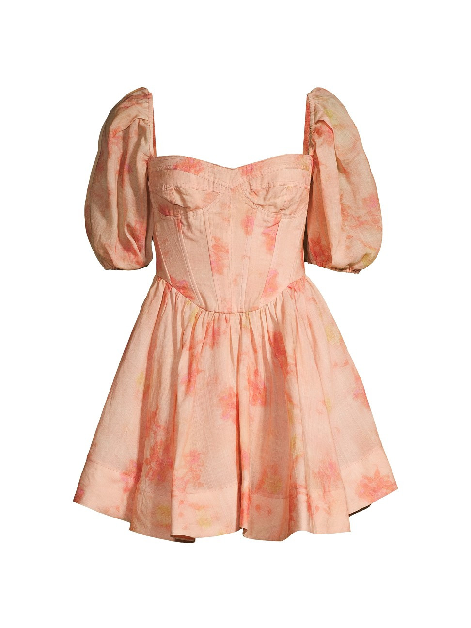 Women's Kiah Corset Mini-Dress - Orange Floral - Size 10 | Saks Fifth Avenue