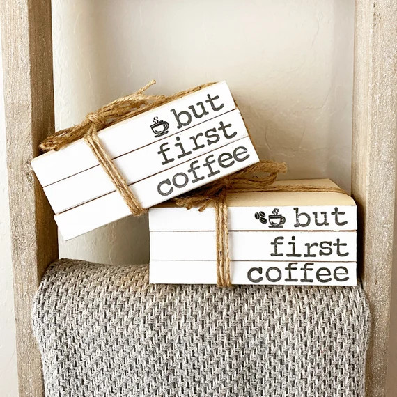 Coffee Bar Book Stack/ but First Coffee Decor/ Coffee Bar | Etsy | Etsy (US)