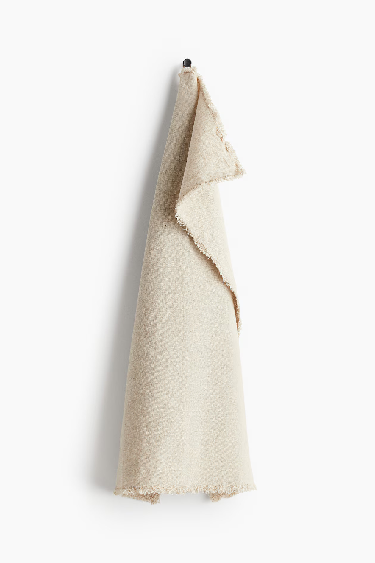 Linen-Blend Tea Towel with Fringe | H&M (US + CA)