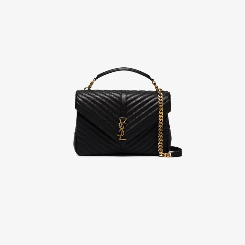 Saint Laurent Black collège leather shoulder bag | Browns Fashion