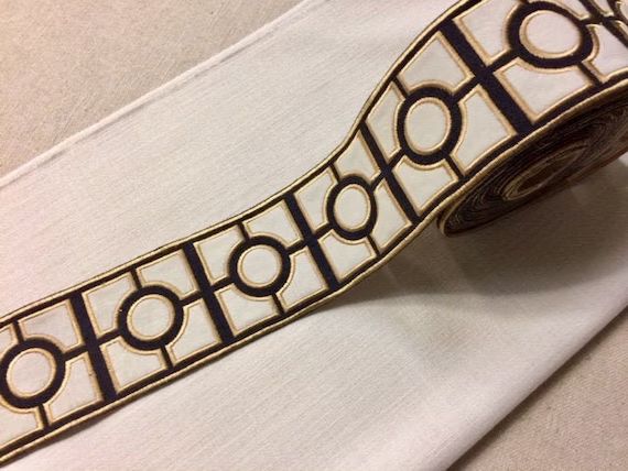 Black White & Champagne High Quality Woven Embroidery Trim | Etsy | Etsy (US)