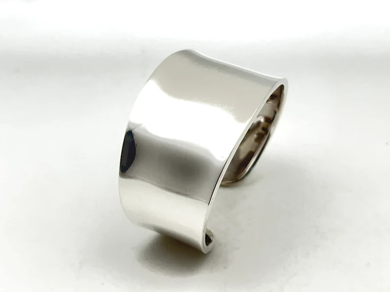 Wide Concave Sterling Cuff Bracelet - Statement Cuff -- 925 Sterling Silver - Etsy | Etsy (US)