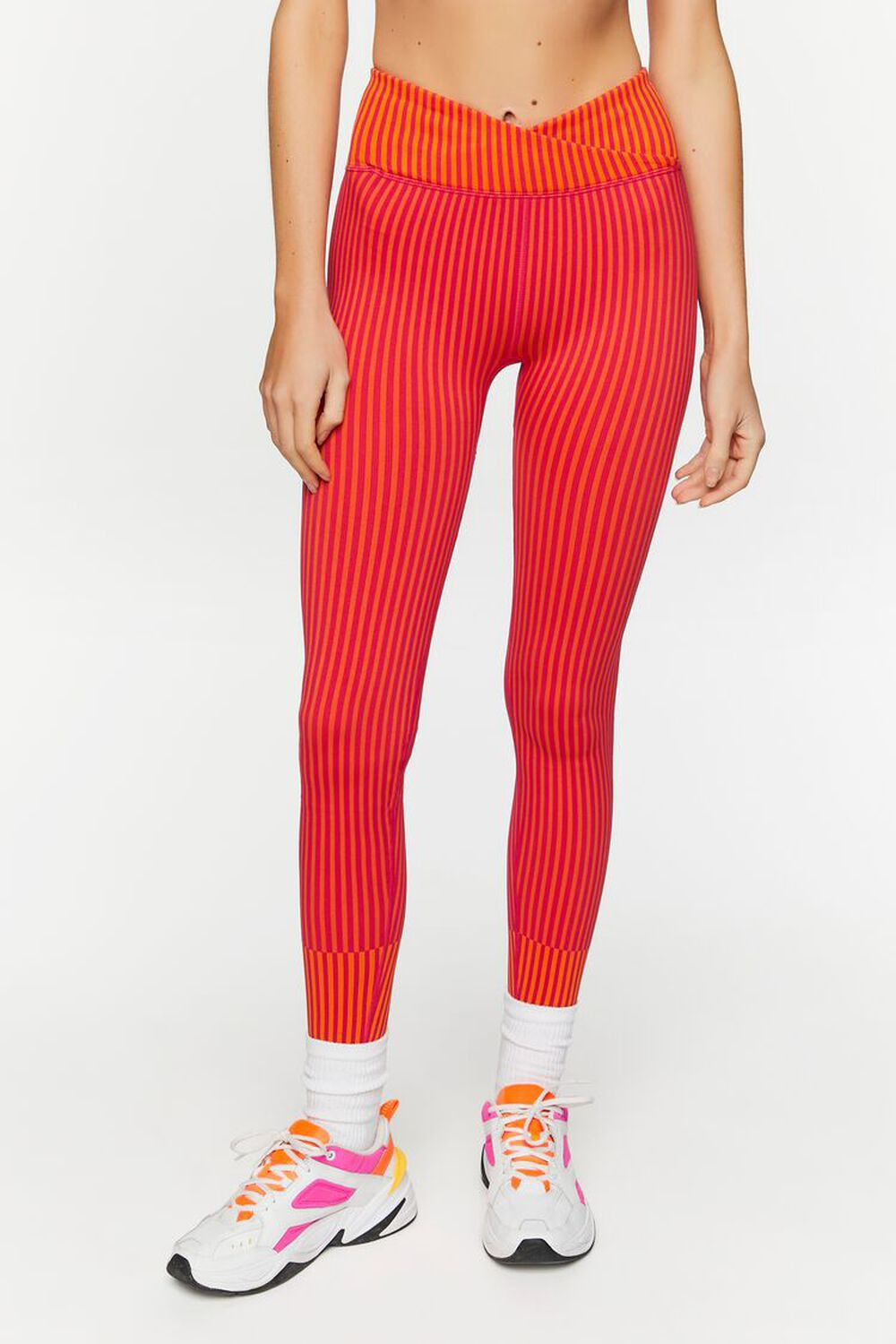 Active Seamless Striped Crossover Leggings | Forever 21 (US)