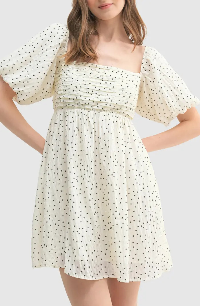 Lush Polka Dot Puff Sleeve Minidress | Nordstromrack | Nordstrom Rack