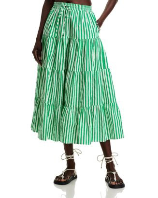 AQUA Stripe Midi Skirt - Exclusive  | Bloomingdale's Women | Bloomingdale's (US)