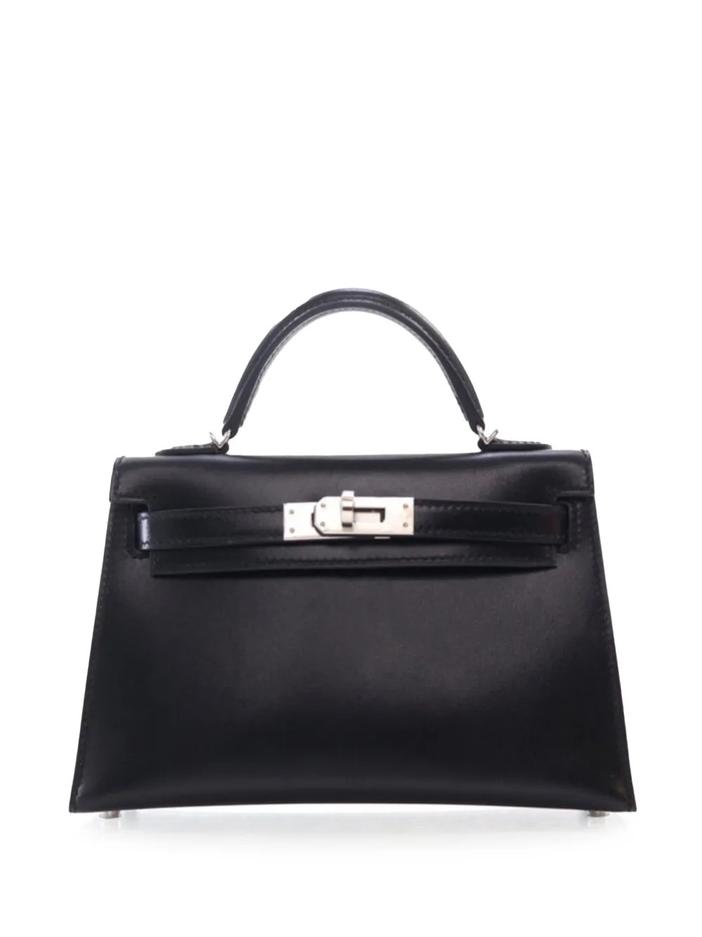 Hermès Pre-Owned 2019 Mini Box Calf Kelly Sellier II 20 Satchel | Black | FARFETCH | Farfetch Global