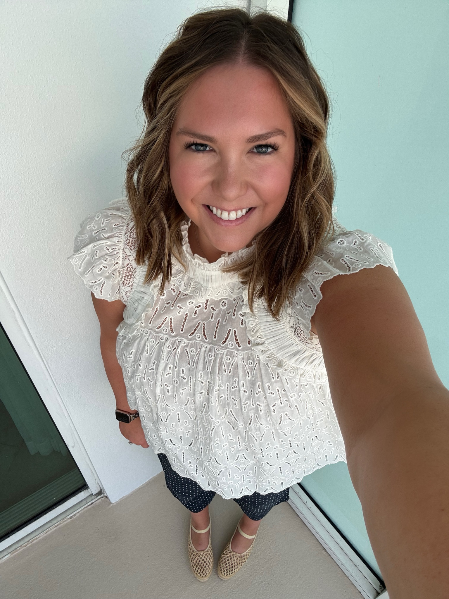 Officers meetings in Miami called for a business casual dress code and it’s been awhile since I dressed to that. I love these polka dot pants which are part of a matching set that I separated for these meetings. Added a lace blouse and fun ballet flat to feel on trend!

#LTKShoeCrush #LTKWorkwear #LTKStyleTip