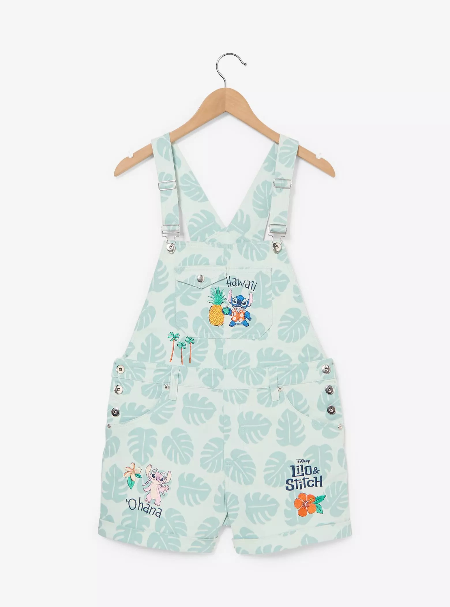 Disney Lilo & Stitch Palm Front Allover Print Women's Short Overalls - BoxLunch Exclusive | BoxLu... | BoxLunch