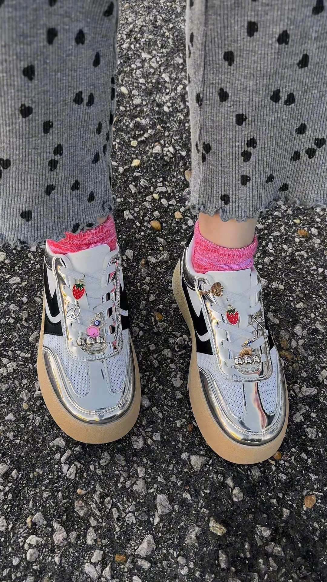 My daughter wore these little silver charm-filled platform sneakers for the first time and people literally stopped her to ask to see those shoes over.  It was unreal.  They are just THAT cute!  

#LTKFamily #LTKKids