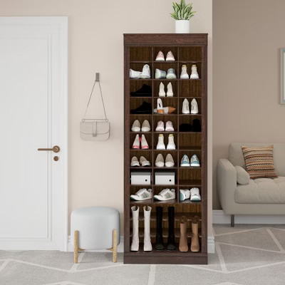 COZONY 73" Hall Tree Shoe Storage Cabinet, Freestanding Entryway Shoe Organizer with Coat Rack, Tall Boots Storage for Mudroom & Foyer | Target