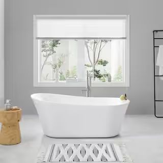 Home Decorators Collection Coniston 60 in. Acrylic Freestanding Flatbottom Bathtub in White with ... | The Home Depot