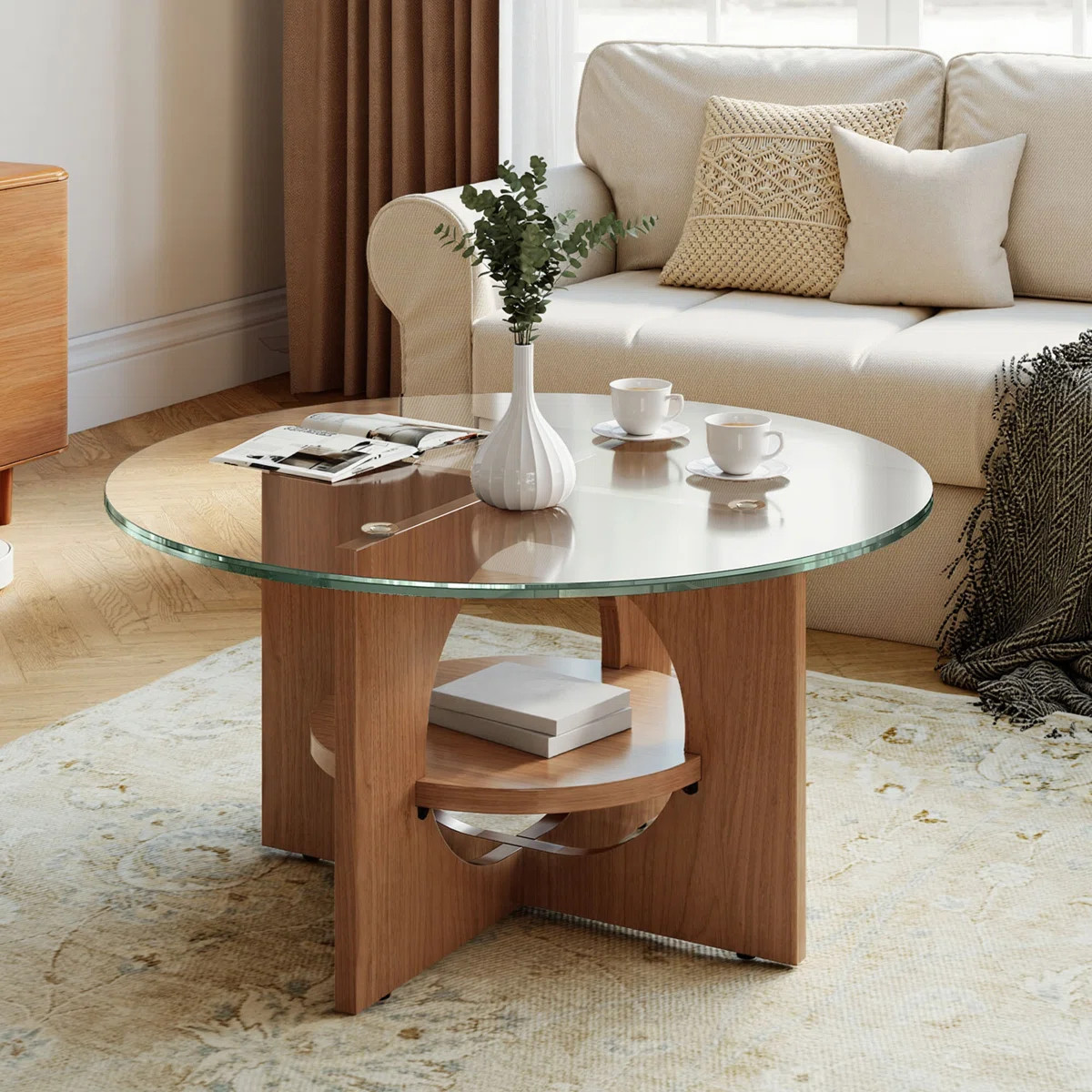 Round  Glass Coffee Table | Wayfair North America