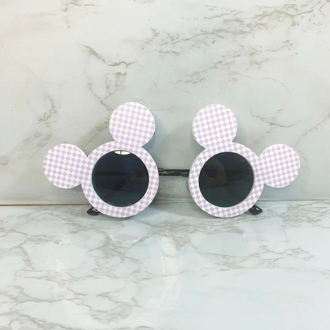 Purple Checkered Mickey Sunglasses - Polarized Lightweight - Etsy | Etsy (US)