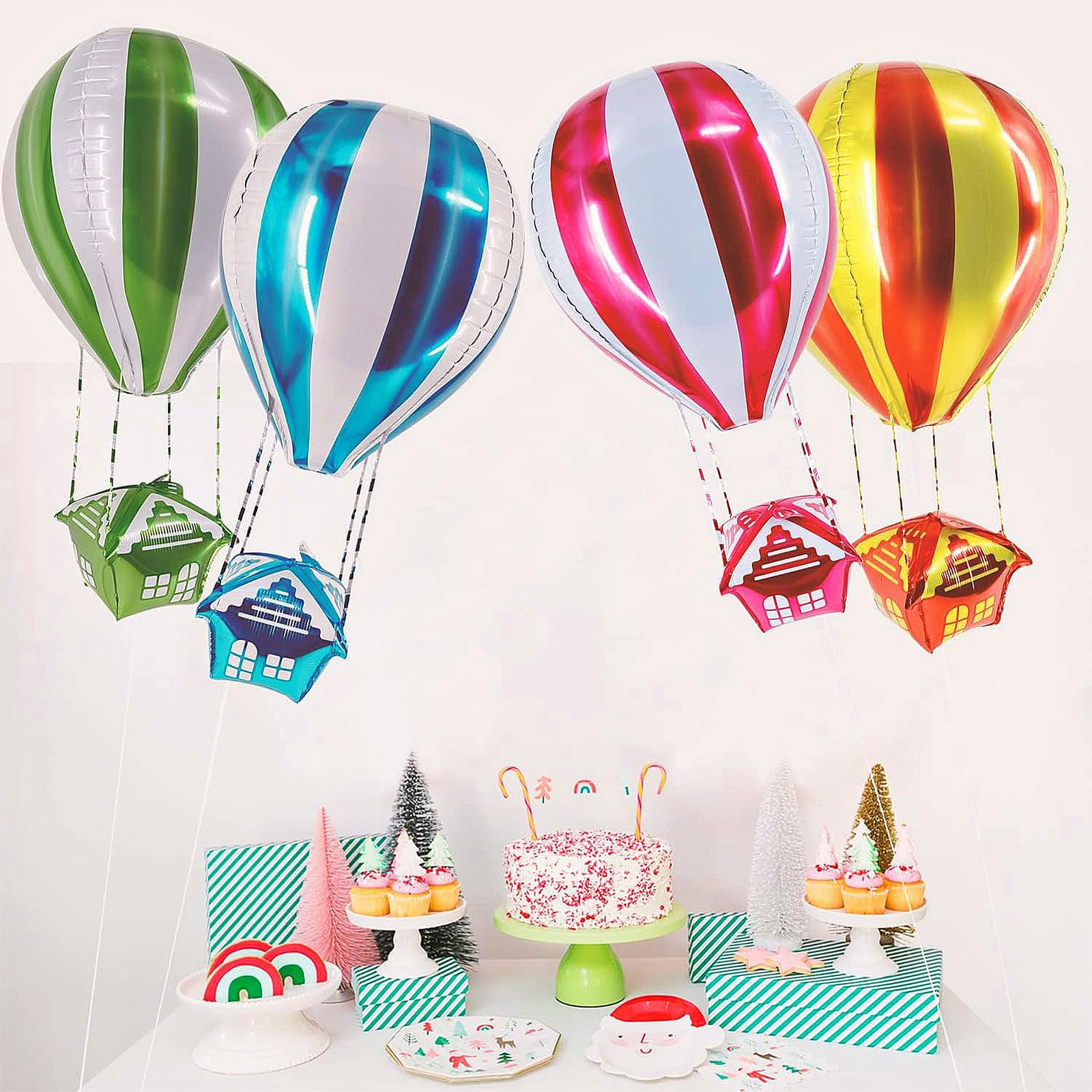 4D Color Aluminum Balloon Decorations - Helium Balloon Mylar Foil Balloons (4pcs) for Kids Themed... | Amazon (US)
