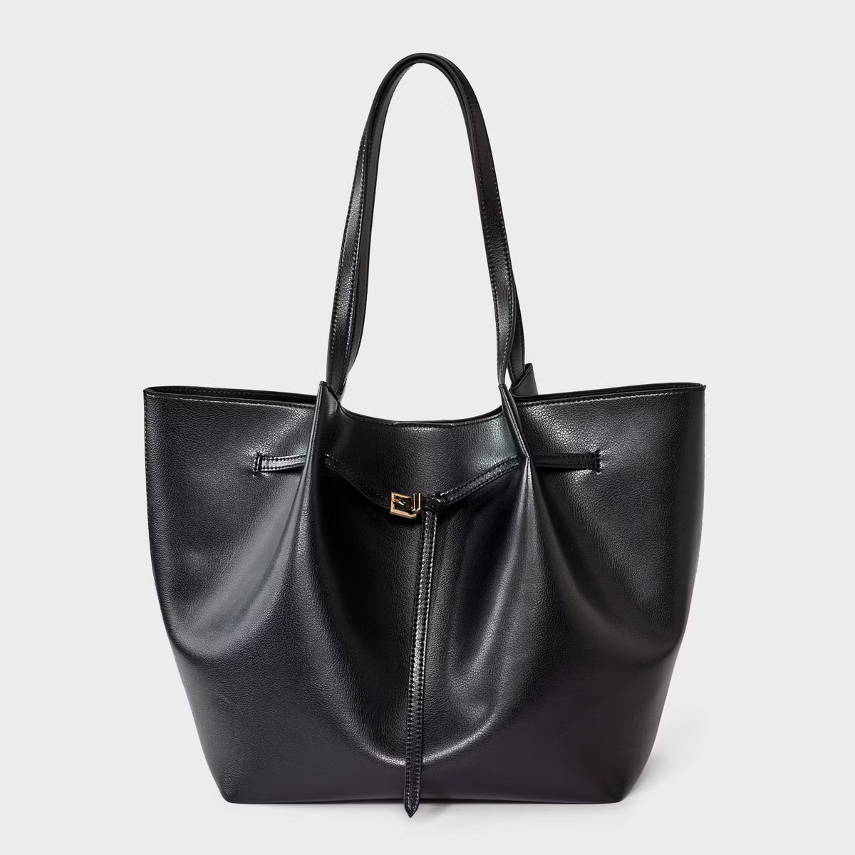 Belted Pinched Handle Tote Handbag - A New Day™ Black | Target