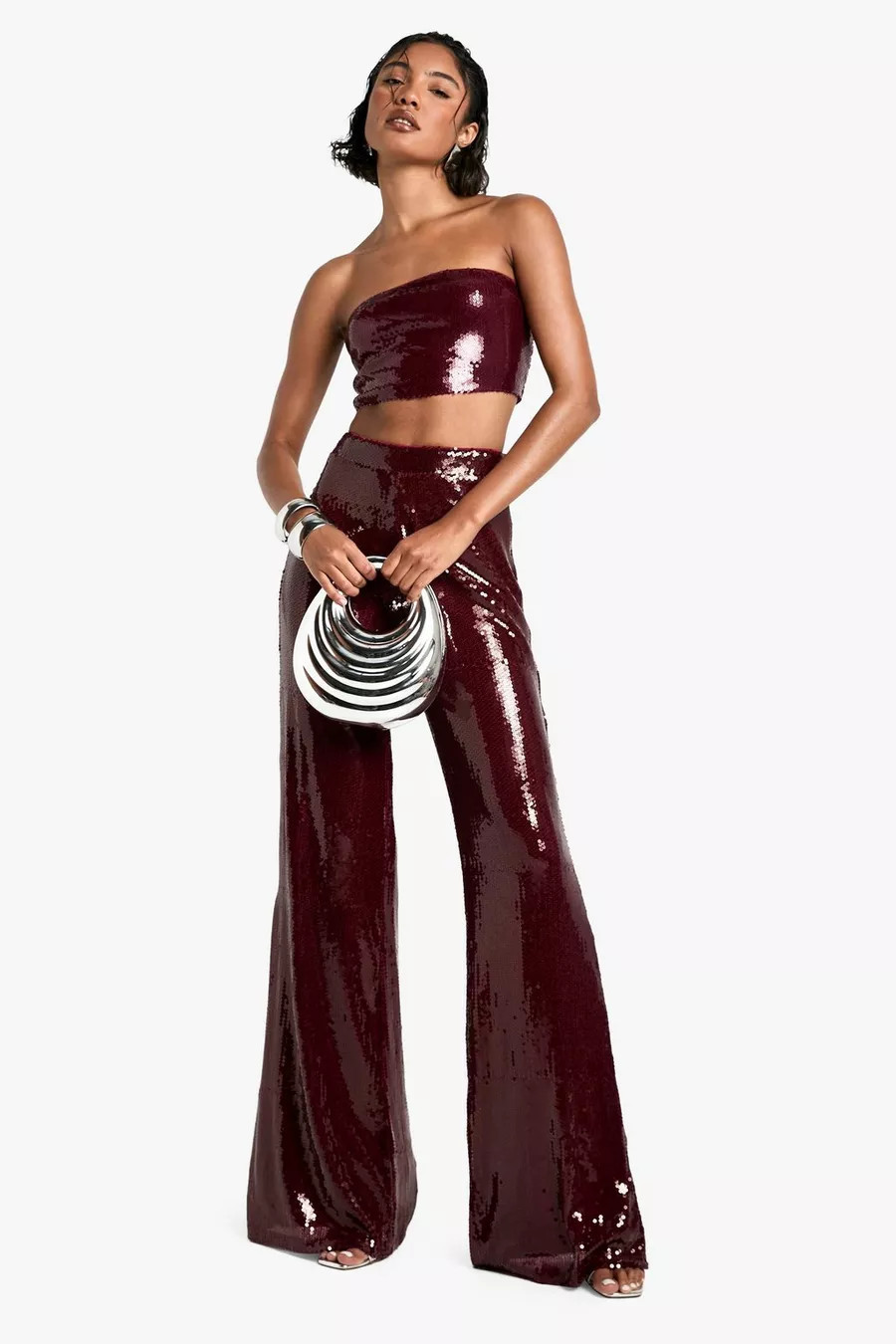 Tall Sequin Wide Leg Trouser | boohoo (US & Canada)