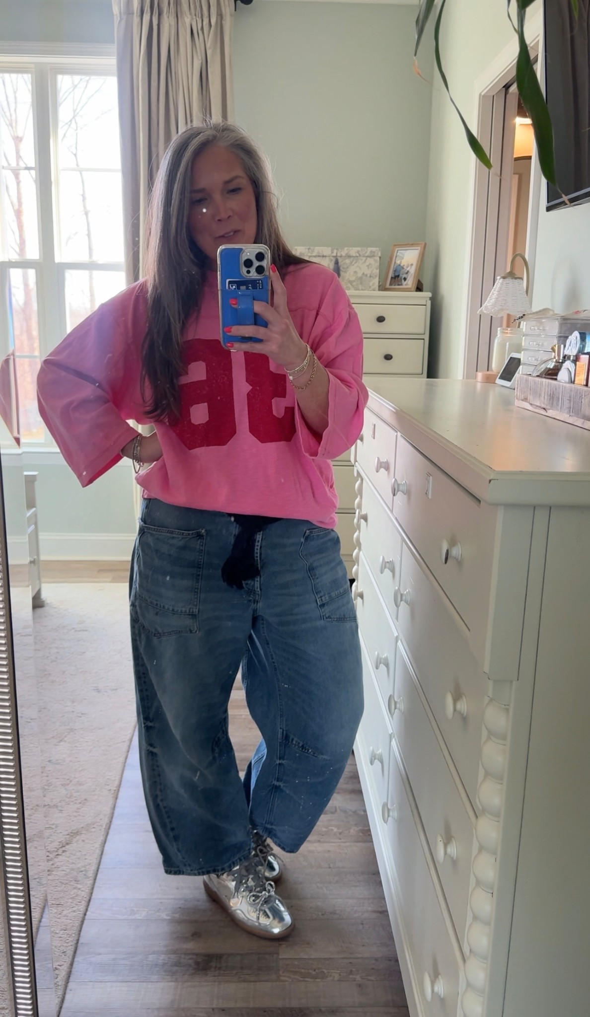 What we wore Wednesday Vol. 1 
Large in top 
31 in denim 

#LTKOver40