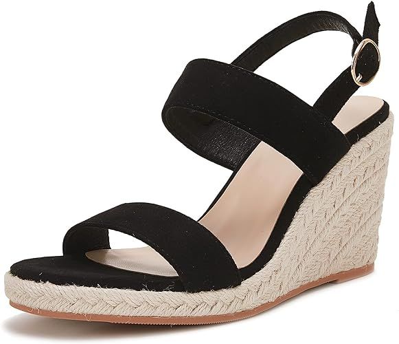 VETASTE Womens Espadrille Wedge Sandals Platform Ankle Strap Open Toe Mules Heels Shoes | Amazon (US)