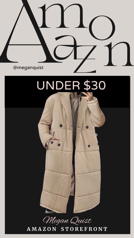 Cutest puffer long coat! Amazon under $30 
Megan Quist Storefront 

#LTKGiftGuide #LTKfindsunder50 #LTKCyberWeek