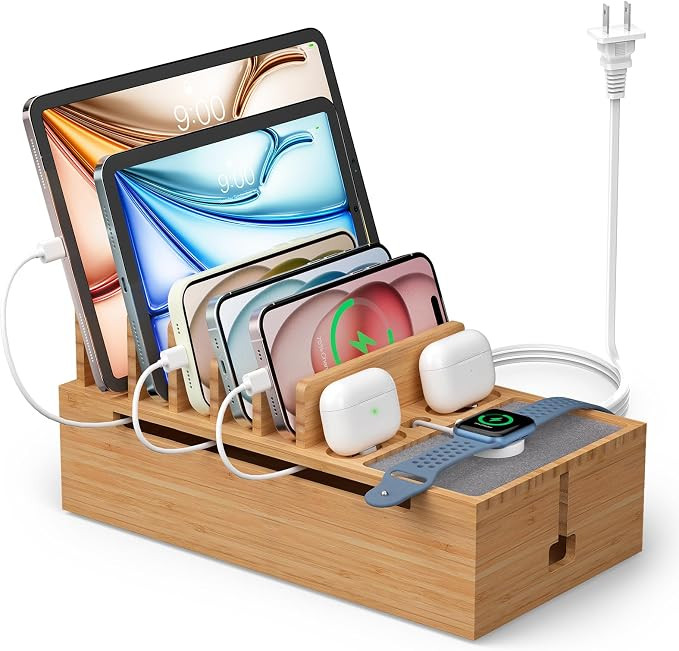 Pezin & Hulin Cell Phone Charging Station for Multi Devices, All in One Desktop Charger Organizer... | Amazon (US)