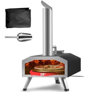 VEVOR Multi-fuel Outdoor Pizza Oven, 12 inch Wood Fired & Gas Pizza Maker with Rotating Pizza Sto... | Vevor