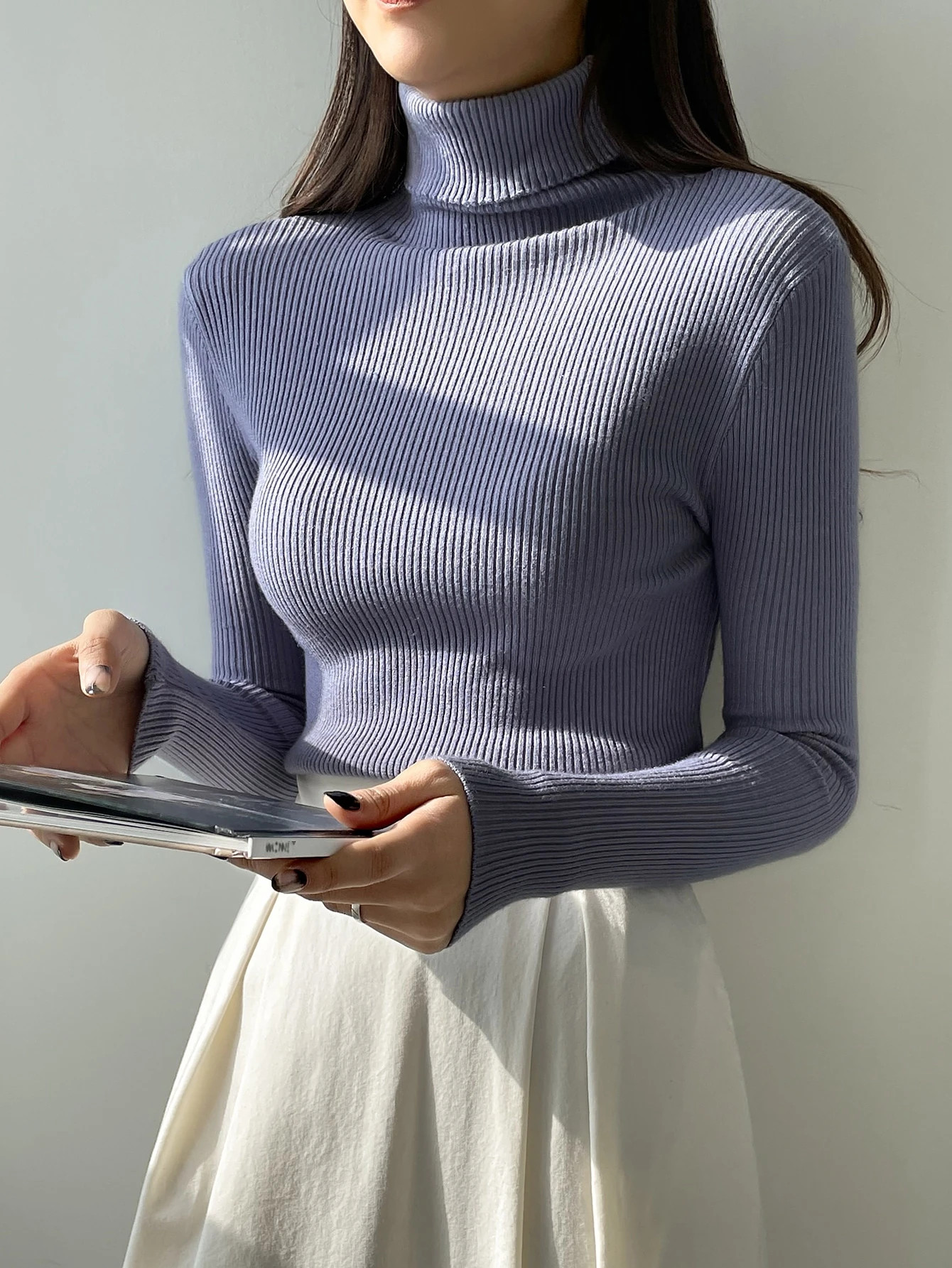 DAZY Ribbed Knit Turtleneck Sweater | SHEIN