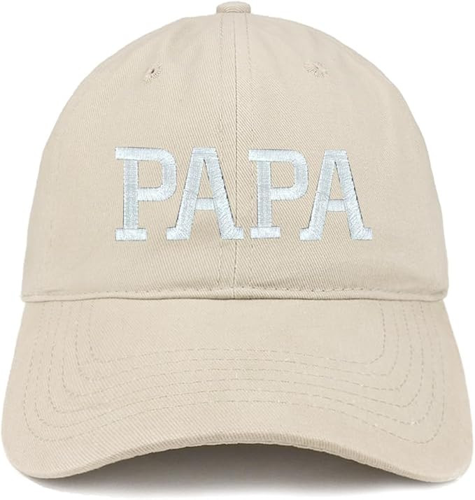 Trendy Apparel Shop PAPA Embroidered Soft Crown 100% Brushed Cotton Cap | Amazon (US)
