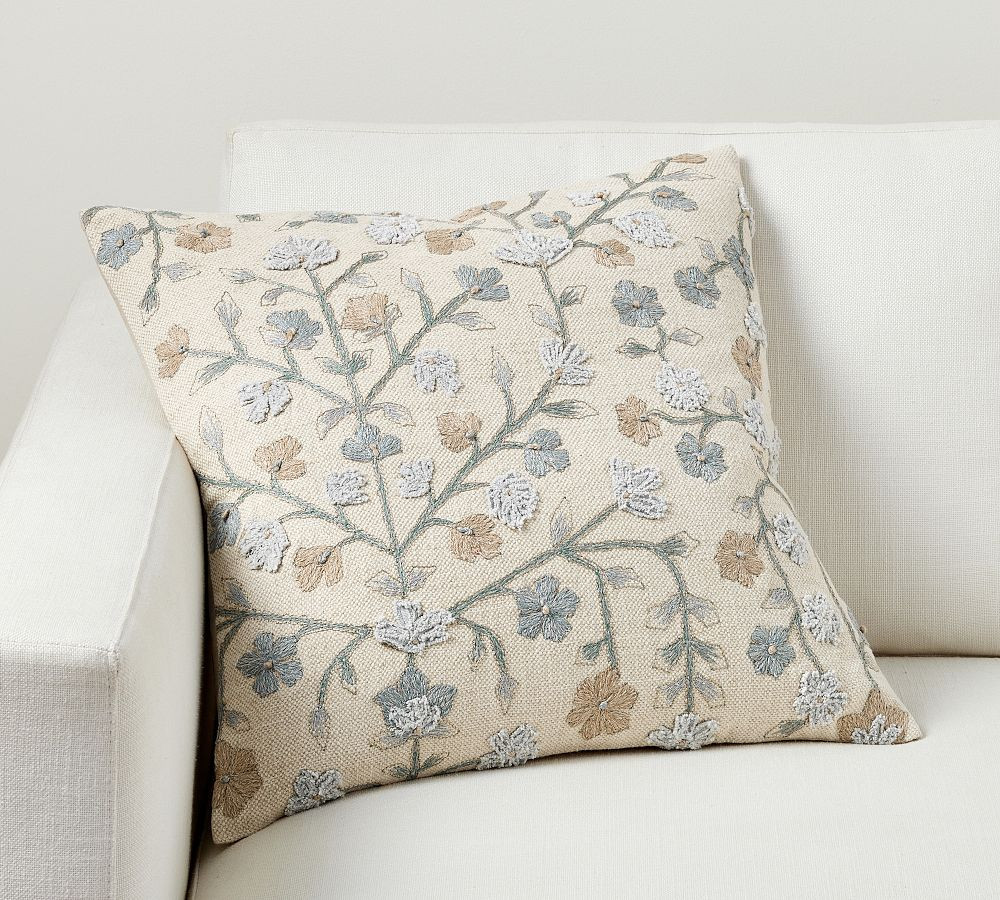 Genevieve Embroidered Pillow Cover | Pottery Barn (US)