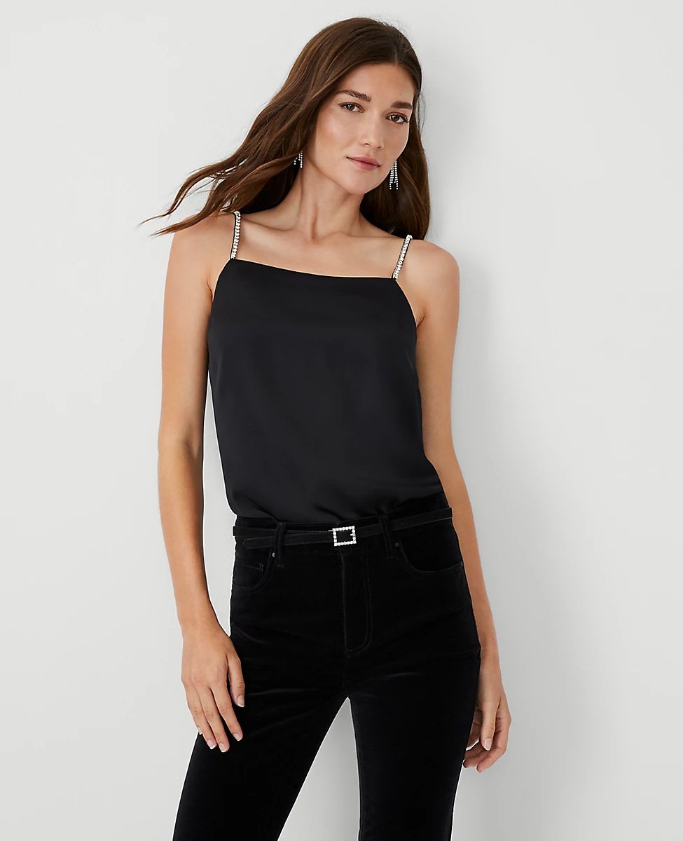 Crystal Strap Square Neck Cami | Ann Taylor (US)