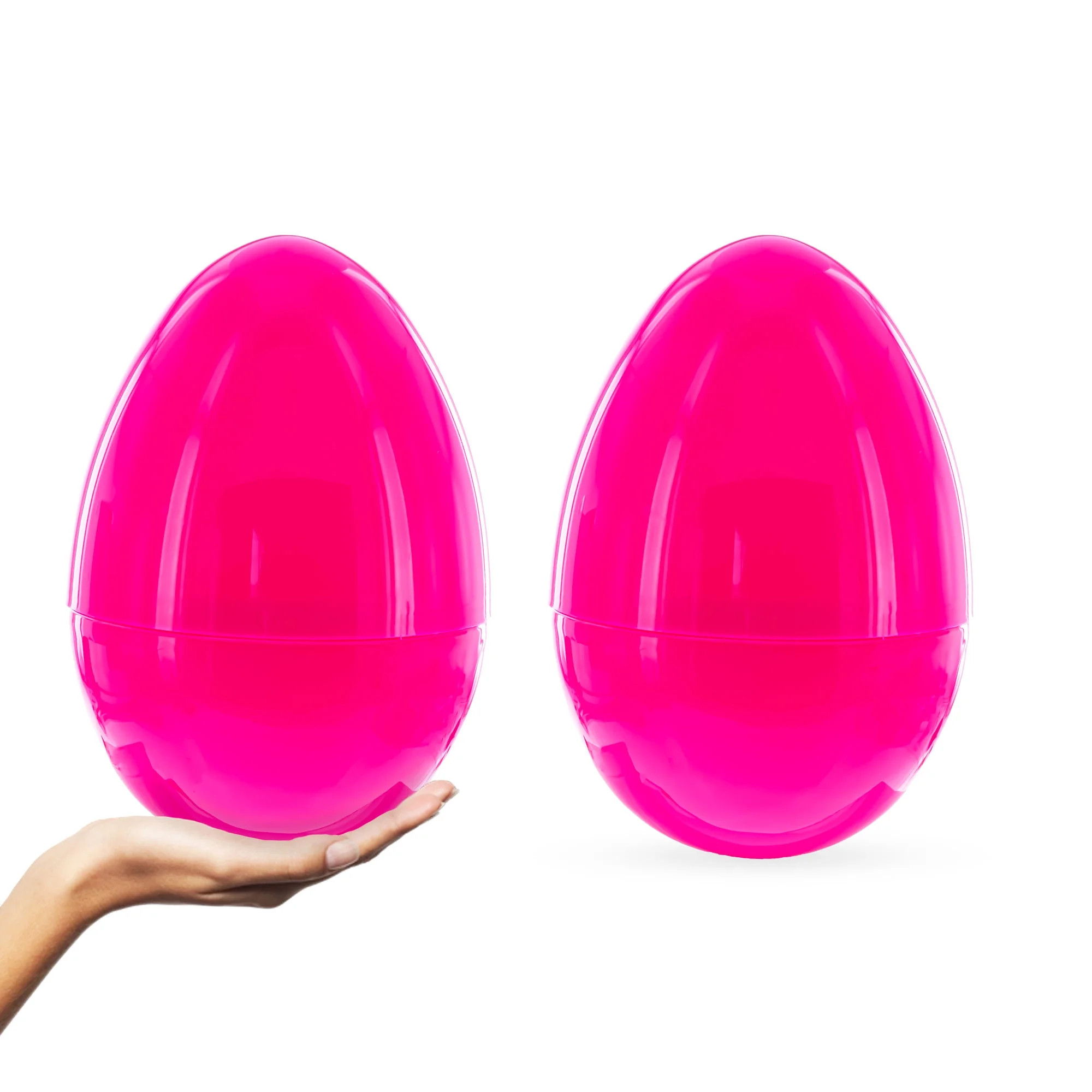 Set of 2 Pink Giant Jumbo Size Fillable Plastic Easter Eggs 10 Inches | Walmart (US)