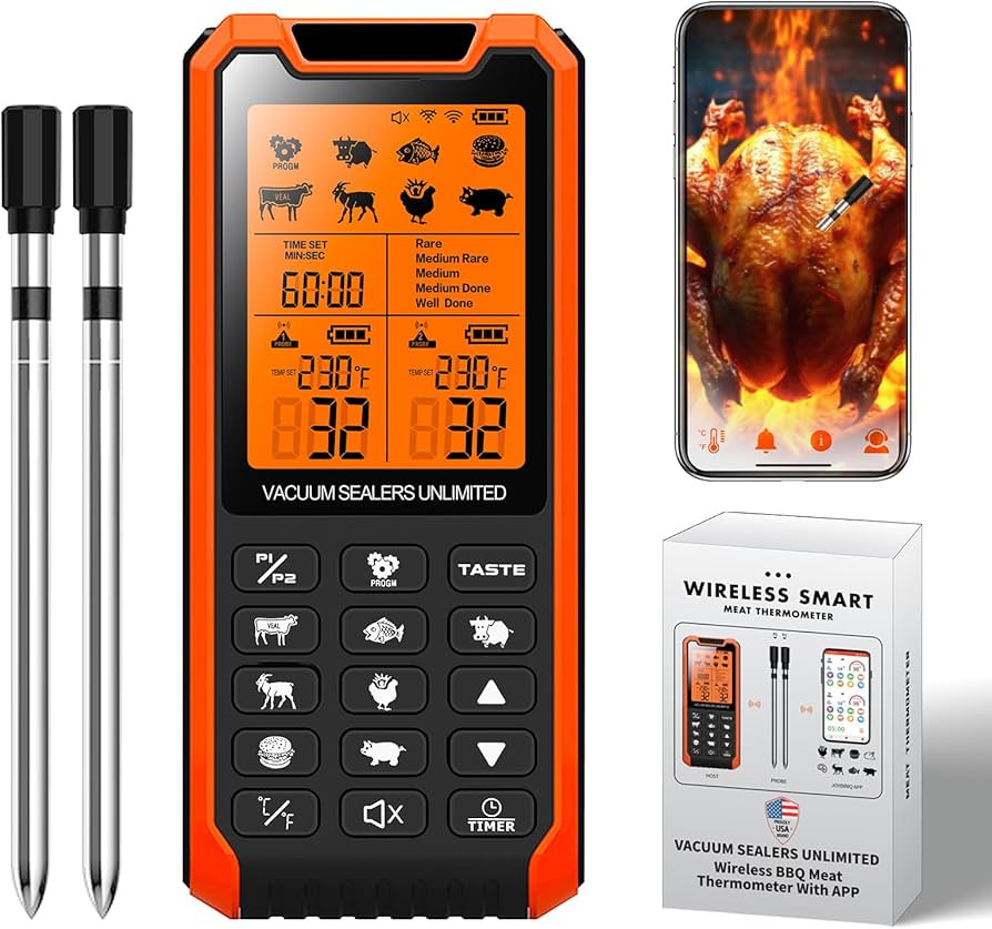 Smart Bluetooth Meat Thermometer - Long Range Wireless Food Thermometer, Temp Monitor with Dual P... | Amazon (US)