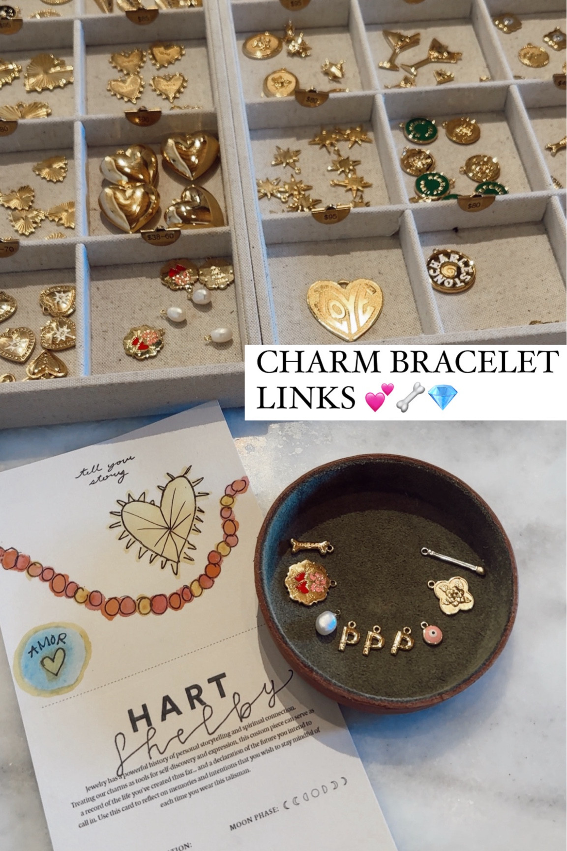 Links to all of the charms I used to create my bracelet!

I’ll warn these are super expensive but I think a good quality charm bracelet is a cute investment you can pass down 

And I loveeee that you can workout in it, shower in it etc and you’re (supposedly) not supposed to worry about it tarnishing! 

So customizable and so fun! 

#LTKTravel #LTKStyleTip #LTKVideo