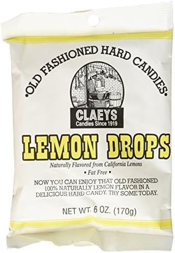 Claey's Candies Lemon Drops - Old Fashioned Hard Candy - 100 Percent Naturally Lemon Flavor - Fat-Fr | Amazon (US)