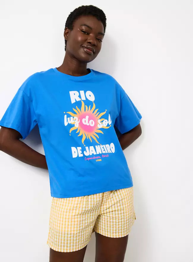 Buy Blue Rio Graphic Shortie Pyjamas 20 | Pyjamas | Tu | Tu Clothing