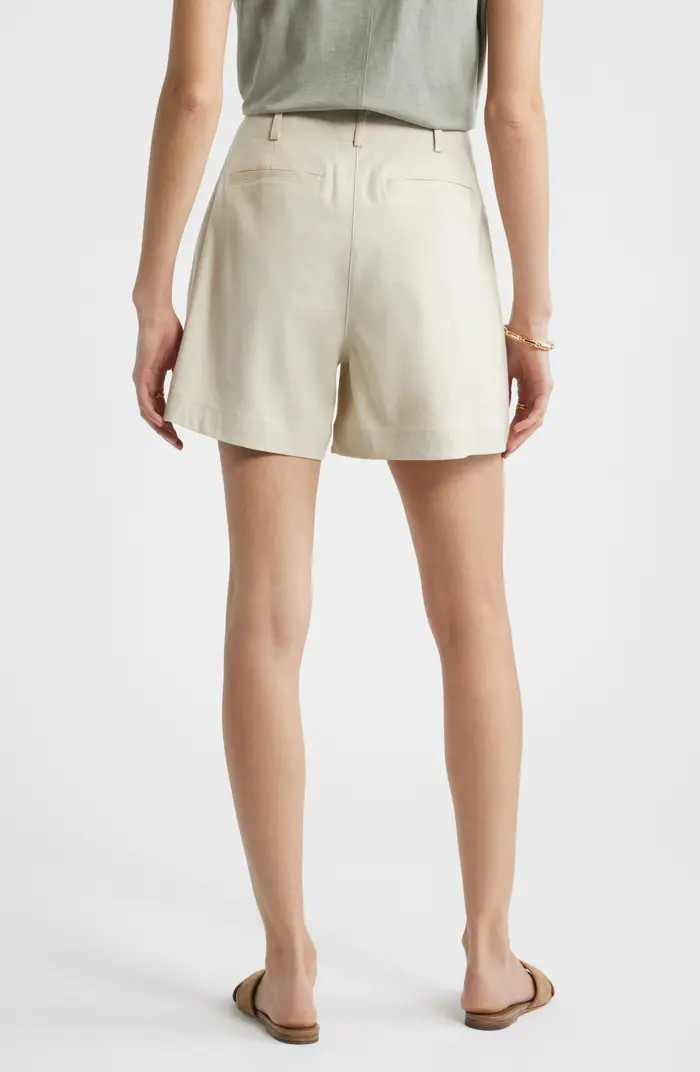 Pleated Linen Blend Shorts | Nordstrom