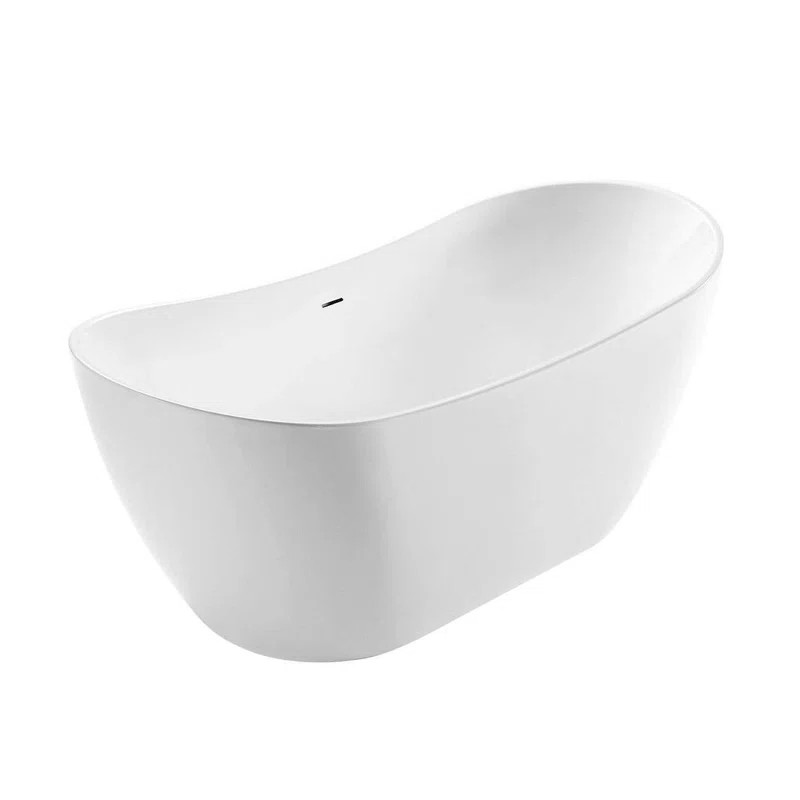 Philo 59'' x 28.34'' Freestanding Soaking Acrylic Bathtub | Wayfair North America