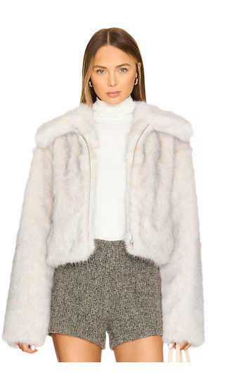 Lovers and Friends x Emma Rose Nina Faux Fur Jacket in Ivory. - size XL | Revolve Clothing (Global)