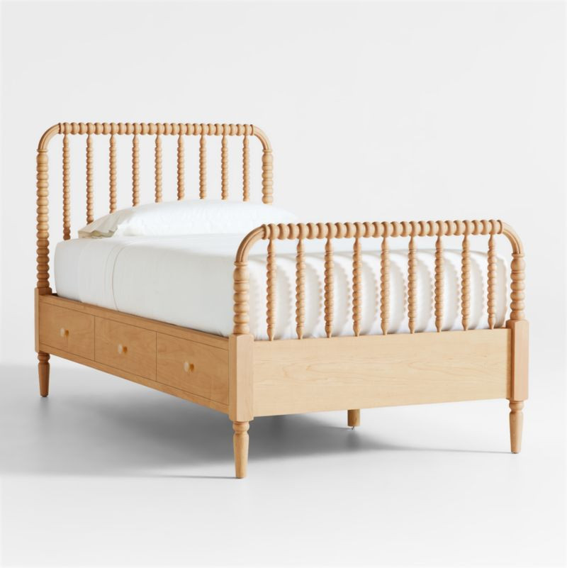 Jenny Lind Maple Wood Spindle Kids Twin Storage Bed | Crate & Kids | Crate & Barrel