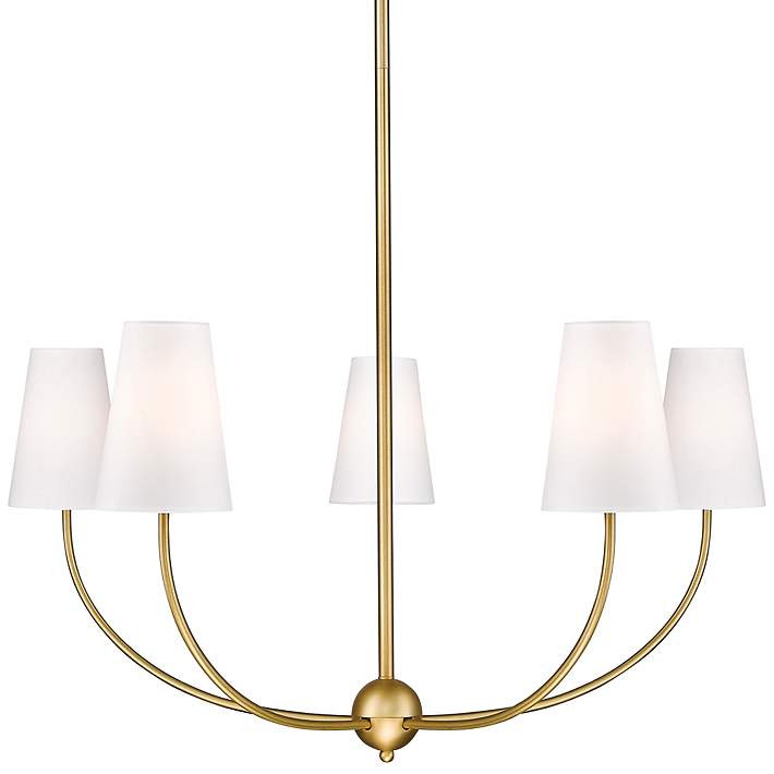 Shannon 32" Wide Rubbed Brass 5-Light Chandelier - #281N9 | Lamps Plus | Lamps Plus