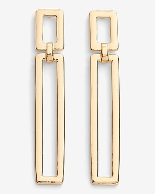 Linked Rectangle Drop Earrings | Express