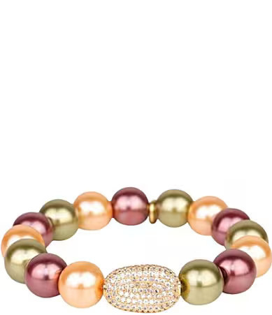 BuDhaGirl Tulum Beaded Stretch Bracelet - Pearl Iridescent | Dillard's