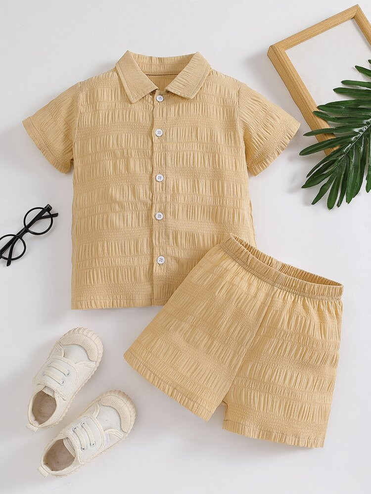 Toddler Boys Button Front Shirt & Shorts Without Tee
       
              
              $8.70  ... | SHEIN