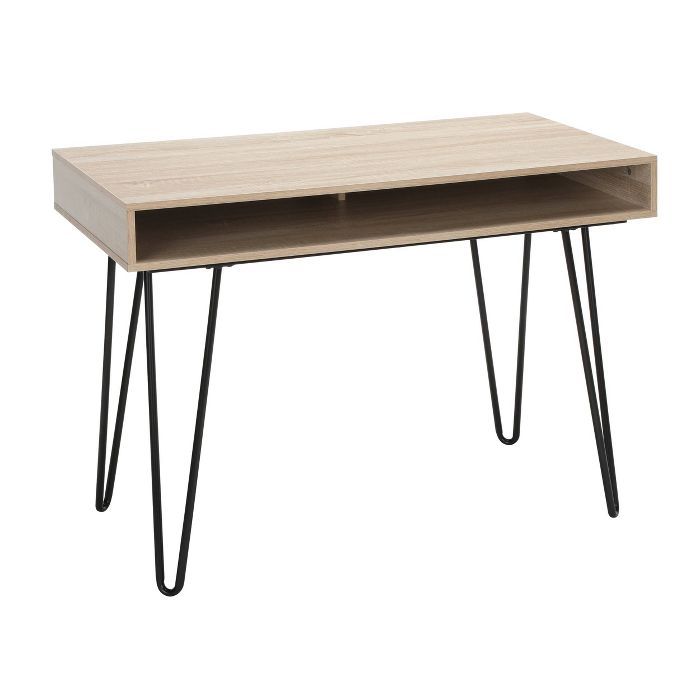 44" Home Retro Writing Desk with Storage and Hairpin Legs - OFM | Target